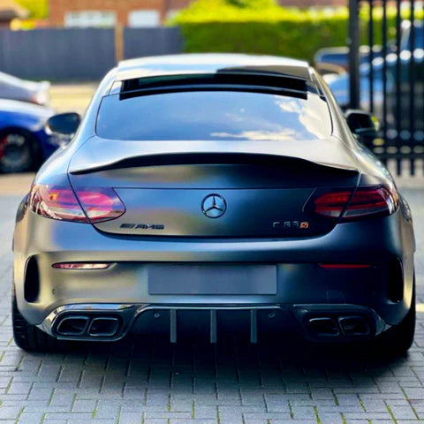 MERC W205 C-CLASS COUPE PSM STYLE GLOSS BLACK BOOT SPOILER