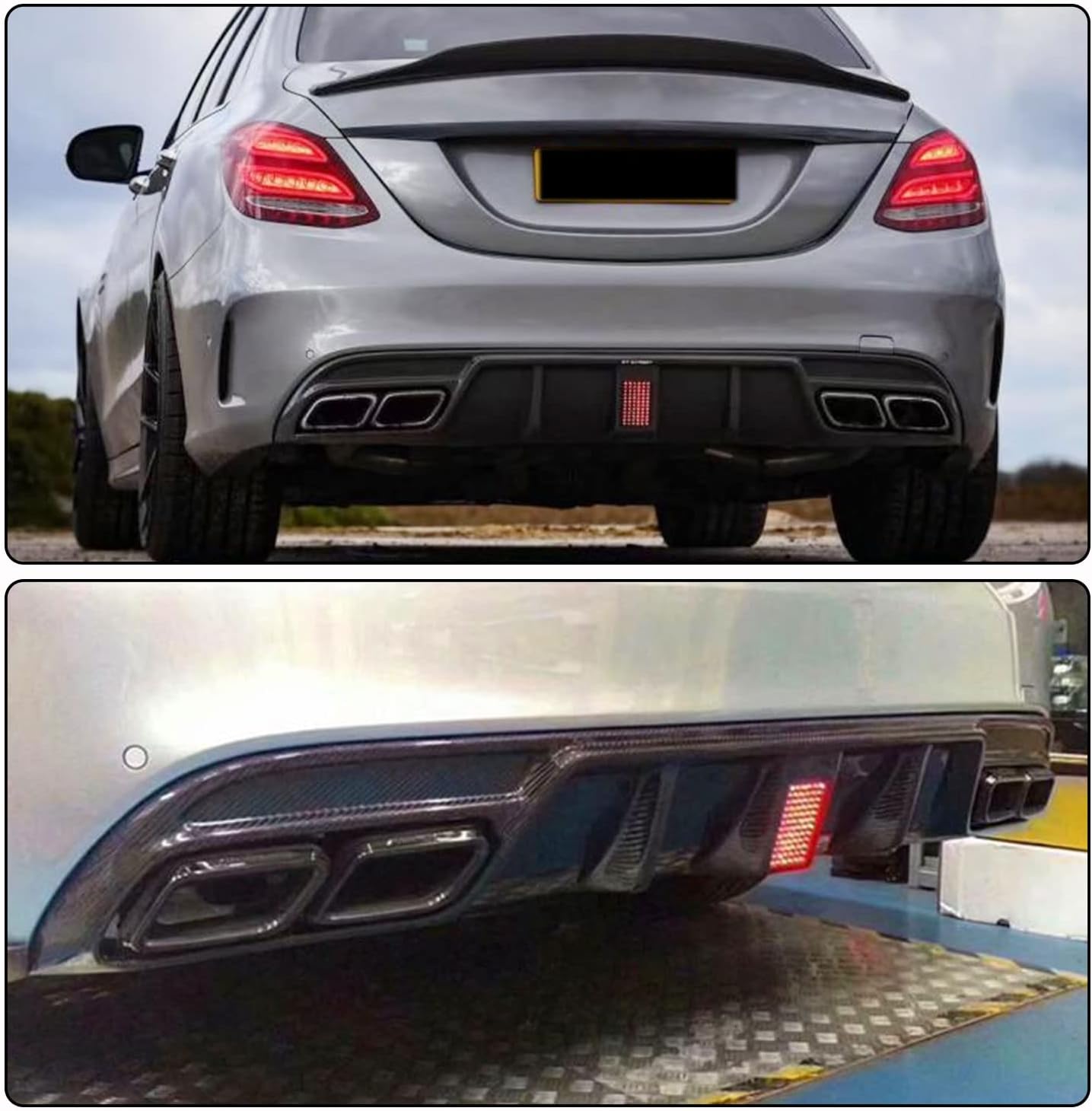 MERC W205 C63 SEDAN F1 LED CARBON FIBRE LED DIFFUSER