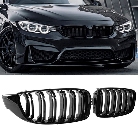 F80 M3 / F82 M4 GLOSS BLACK DUAL SLAT KIDNEY GRILLES