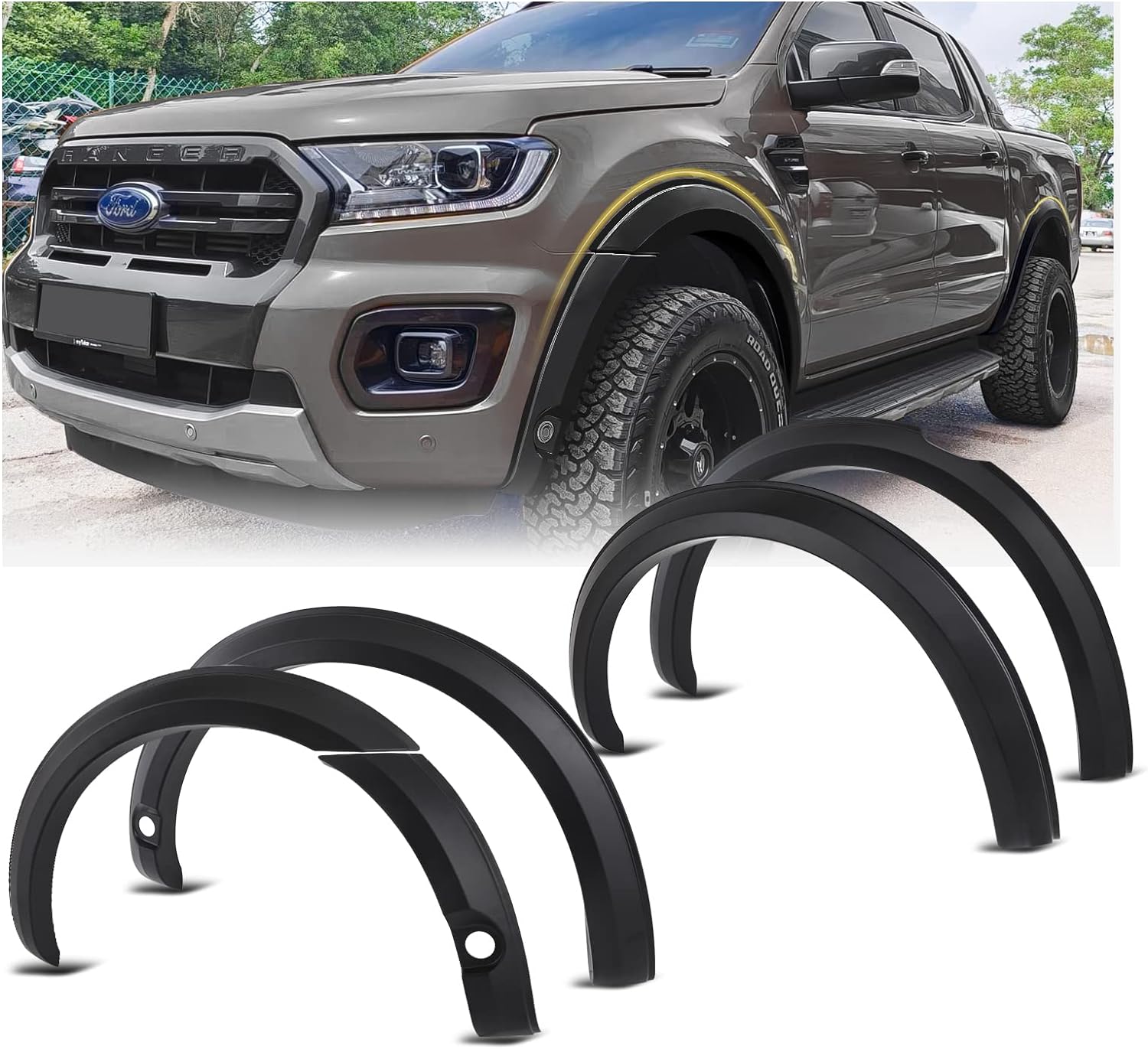 Garde-Boue Voiture Pour Ford Ranger T6 T7 T8 Pickup 2012-2019 - Bavettes Avant Arrière Imperméables Anti-Éclaboussures