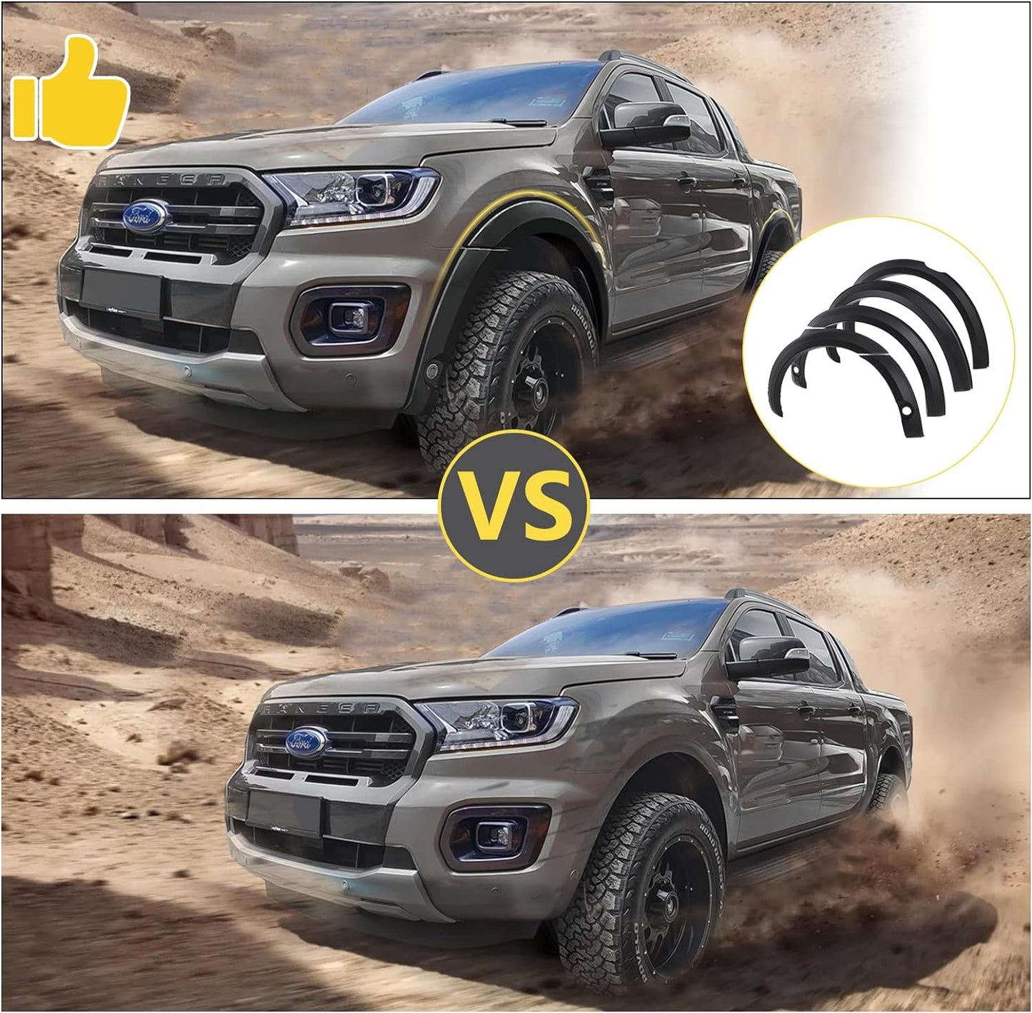 FORD RANGER T6/T7/T8 SMOOTH PLASTIC WHEEL ARCH KIT