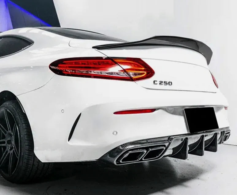 MERC W205 C-CLASS COUPE PSM STYLE GLOSS BLACK BOOT SPOILER
