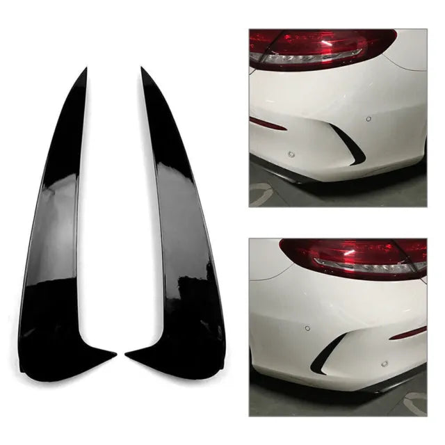 MERC W205 C-CLASS COUPE REAR BUMPER CANARDS