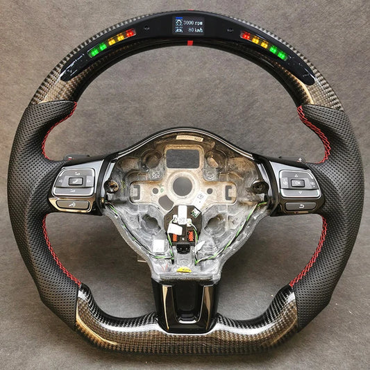 GOLF 6 OHC LED CARBON FIBER STEERING WHEEL