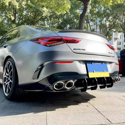 MERC W118 CLA - GLOSS BLACK MAXTON STYLE REAR DIFFUSER CLA35 / CLA45