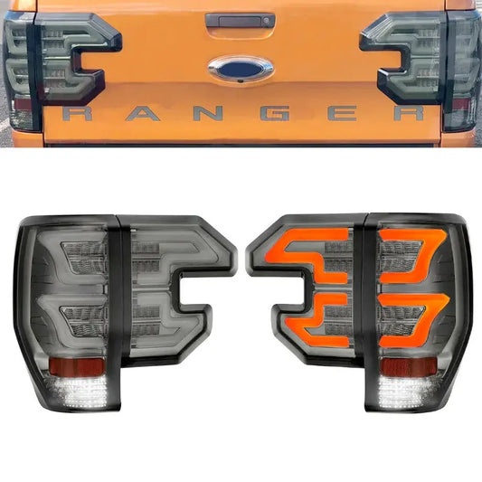 FORD RANGER T6/T7/T8 RAPTOR STYLE 4-PIECE LED SMOKED TAILLIGHTS