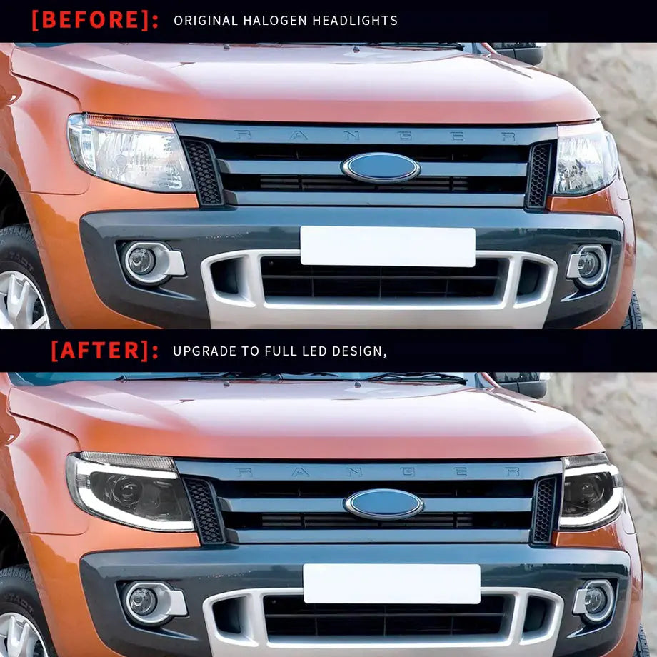 FORD RANGER T6 DRL LED PROJECTOR UPGRADE HEADLIGHTS