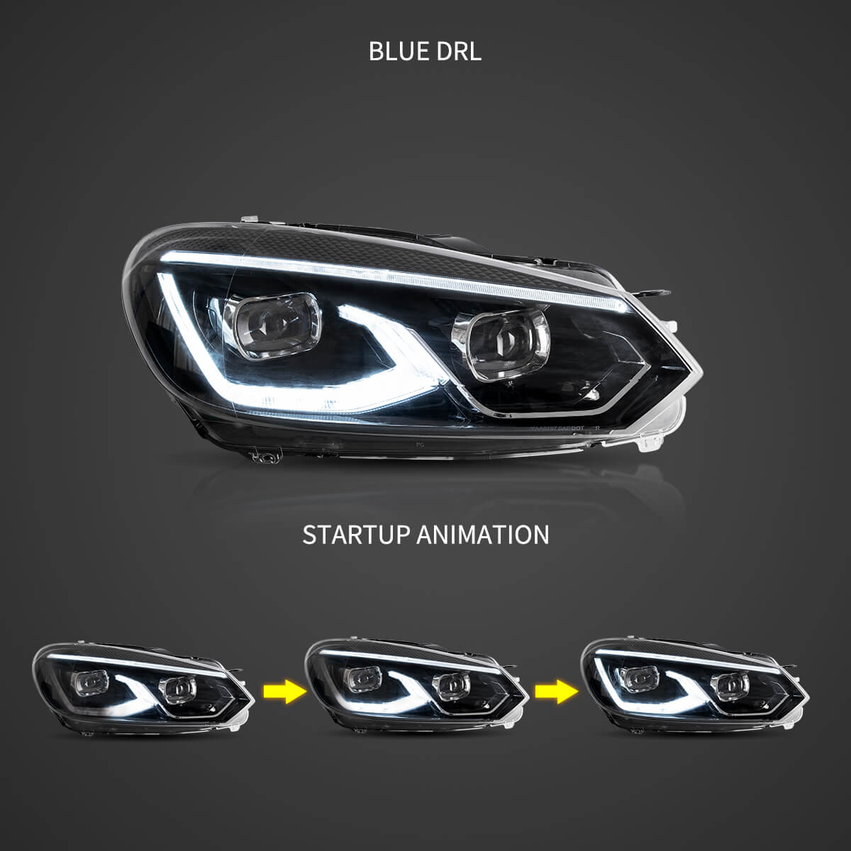 GOLF 6 VLAND DUAL BEAM PROJECTOR HEADLIGHTS