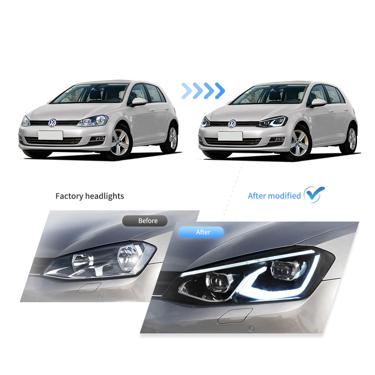 VW GOLF 7 PROJECTOR LED HEADLIGHT