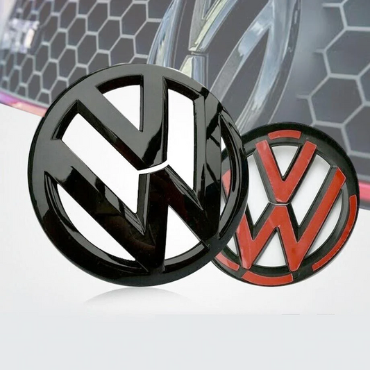 POLO 6 GLOSS BLACK STICK ON EMBLEM BADGE (PAIR)