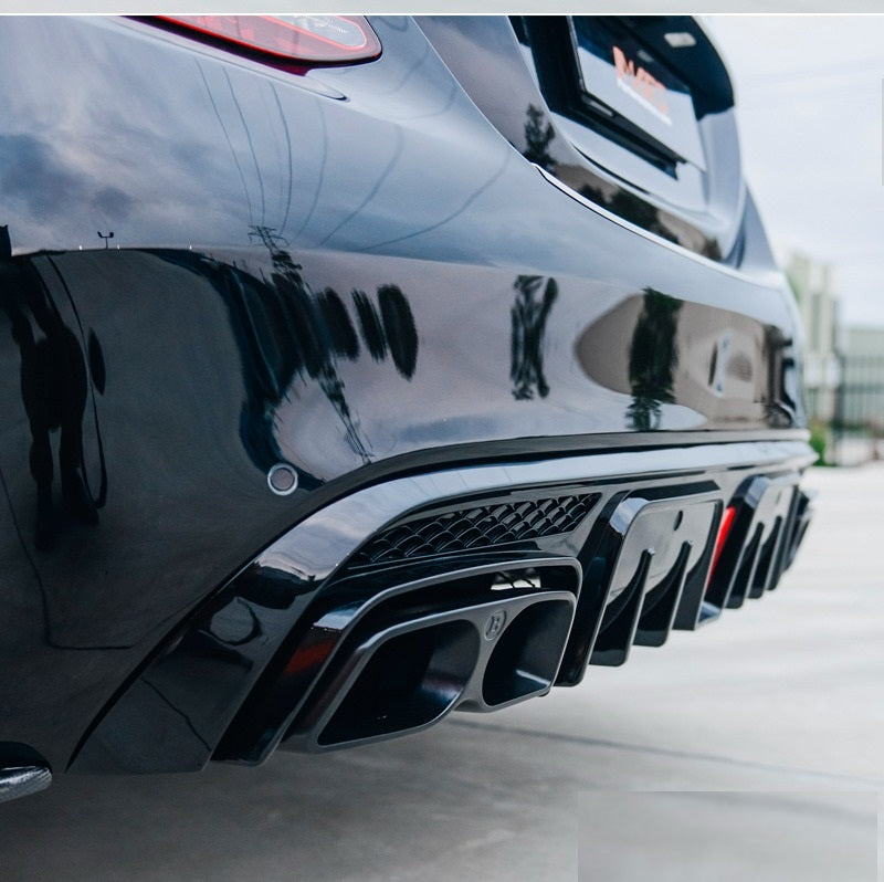 MERC W205 C-CLASS SEDAN F1 LED BRABUS STYLE DIFFUSER