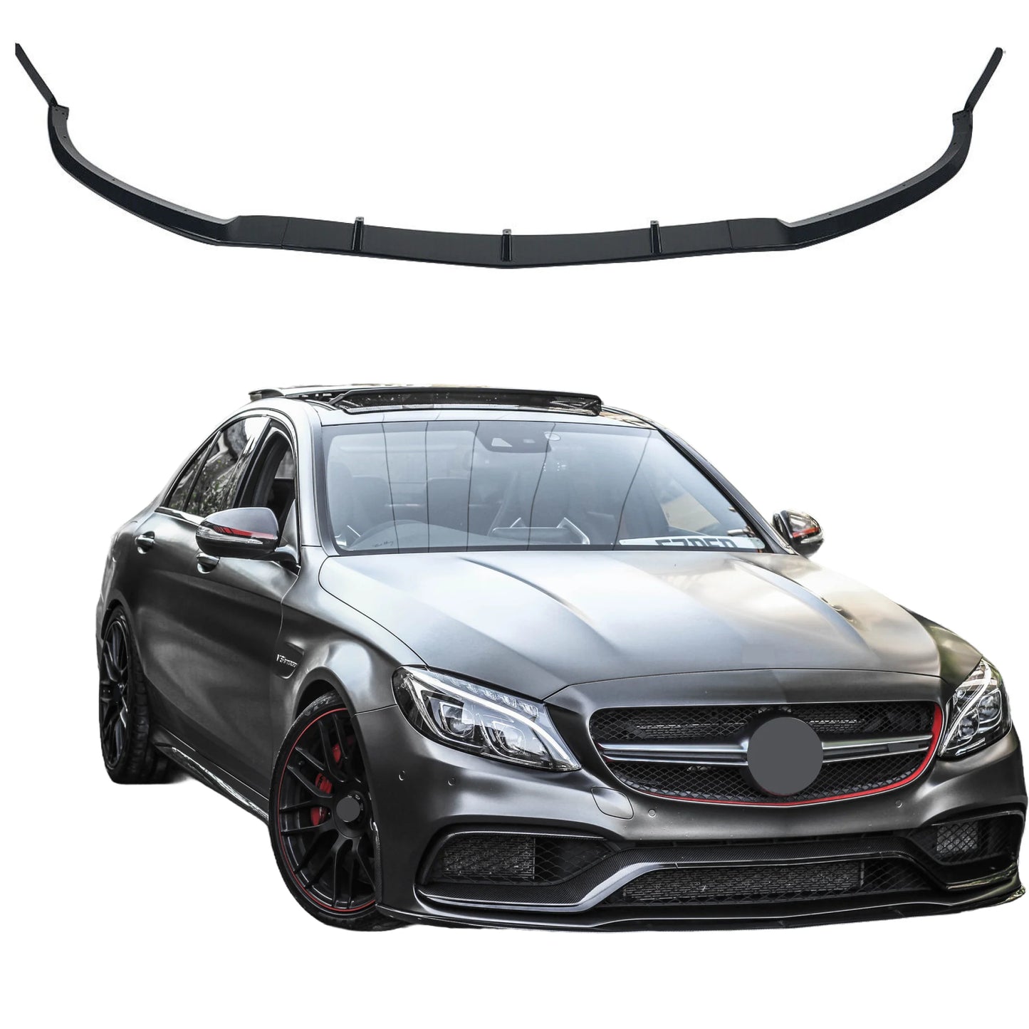 MERC W205 C63 EDITION 1 STYLE BLACK FRONT LIP