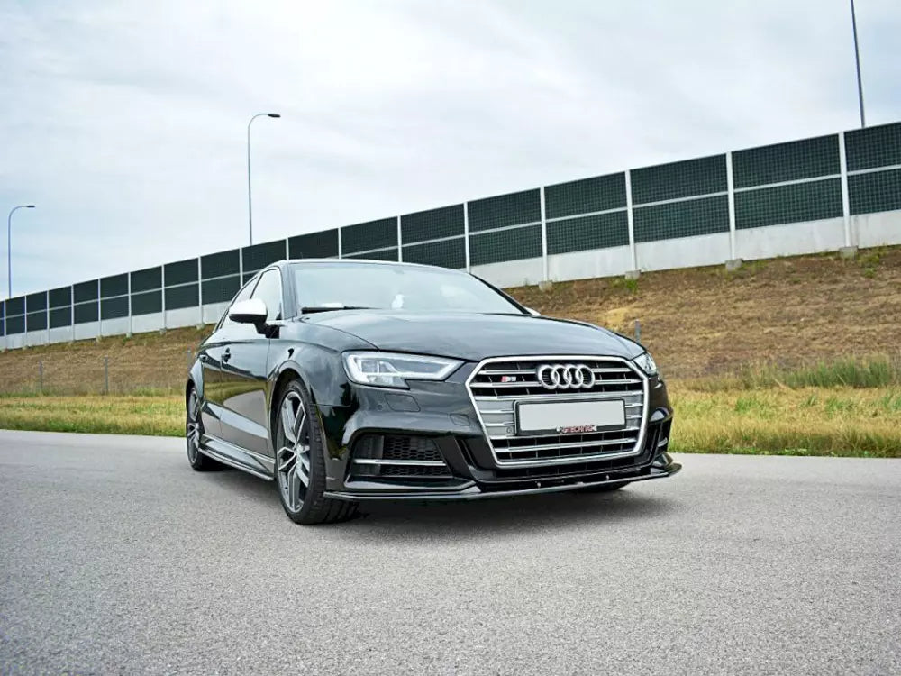 AUDI A3 / S3 8V.2 MAXTON STYLE GLOSS BLACK FRONT LIP