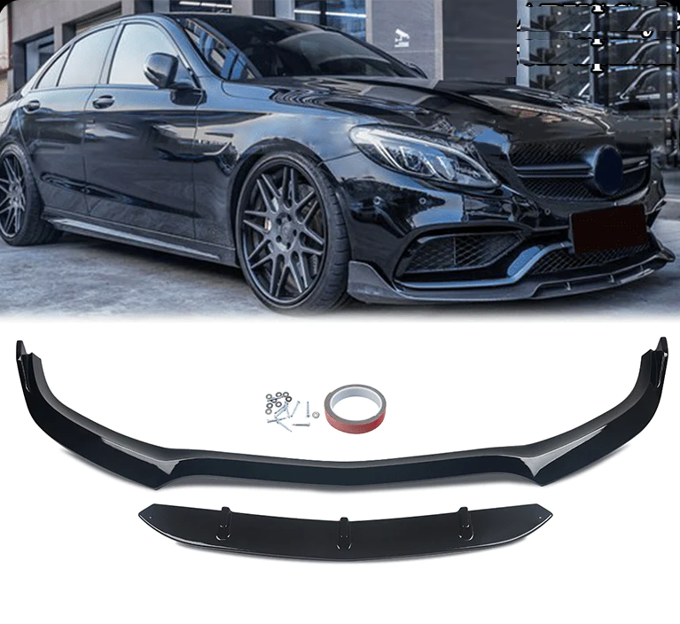 MERC W205 C63 BRABUS STYLE GLOSS BLACK FRONT LIP