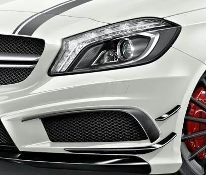 MERC W176 A-CLASS AERO STYLE GLOSS BLACK BUMPER CANARDS