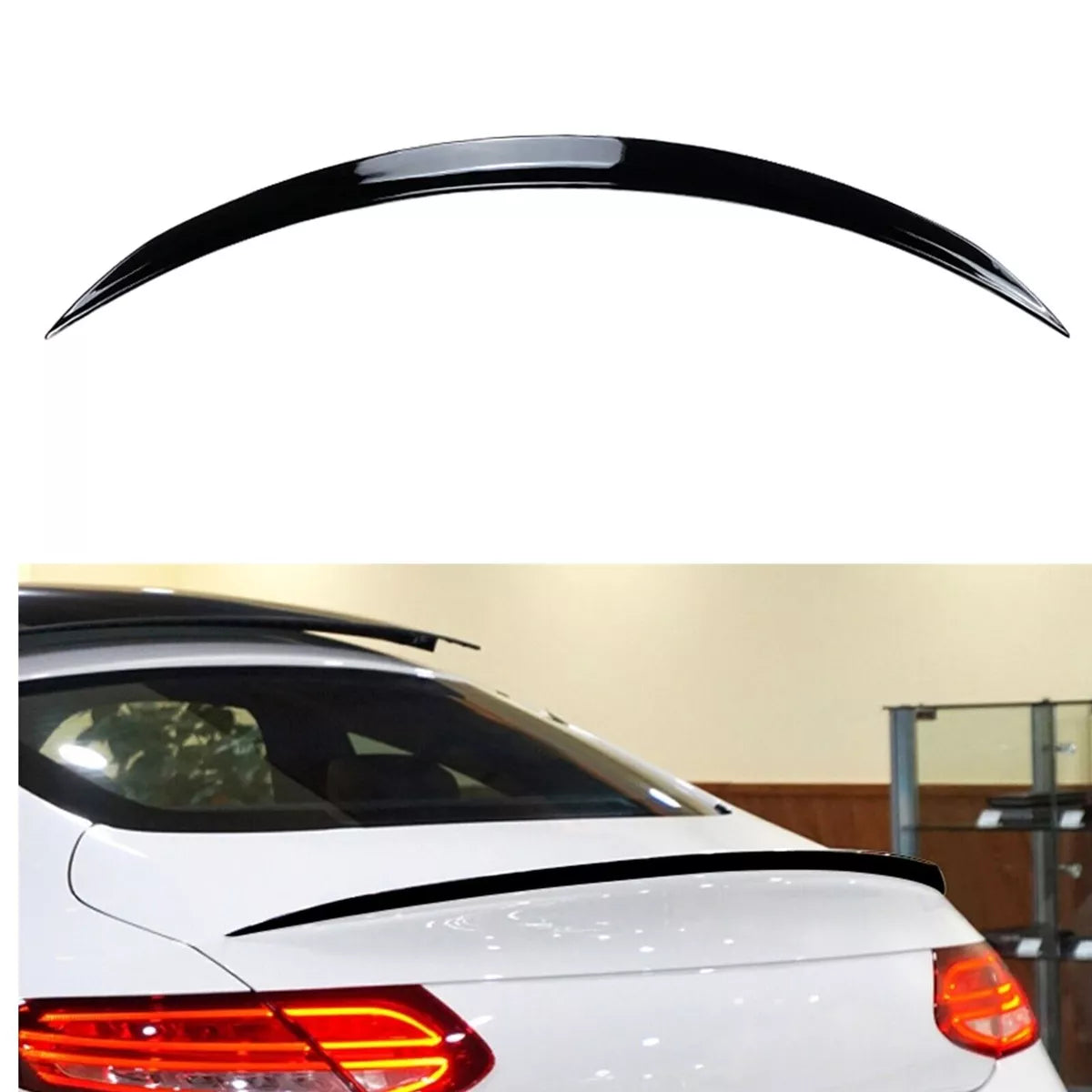 MERC W205 C-CLASS COUPE EDITION 1 STYLE GLOSS BLACK BOOT SPOILER