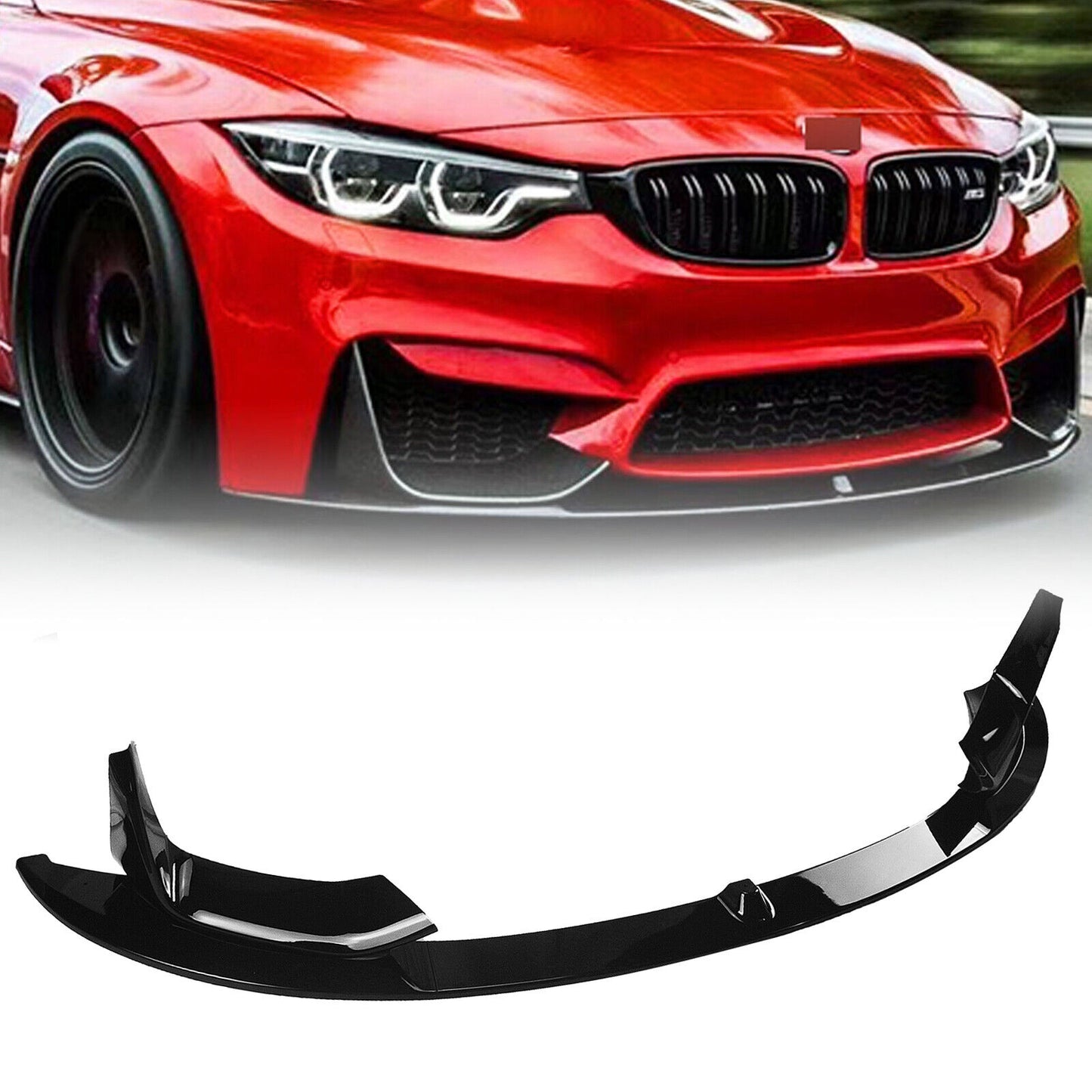 F80 M3 / F82 M4 M PERFORMANCE STYLE GLOSS BLACK FRONT LIP