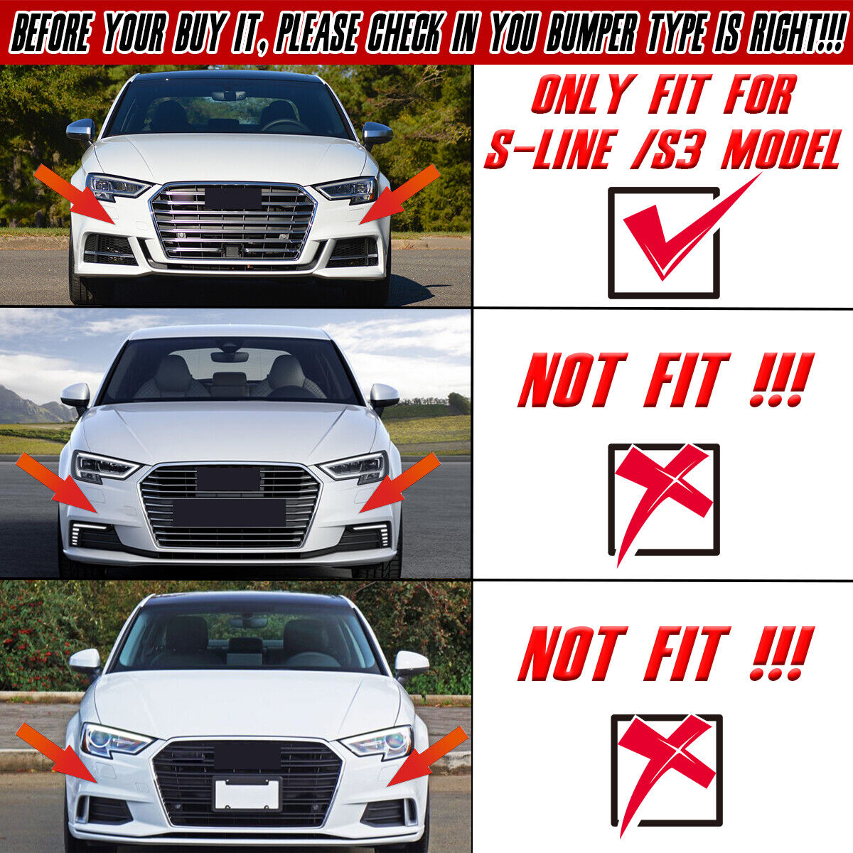 AUDI S3/A3 S-LINE 8V.2 V2 STYLE FRONT LIP