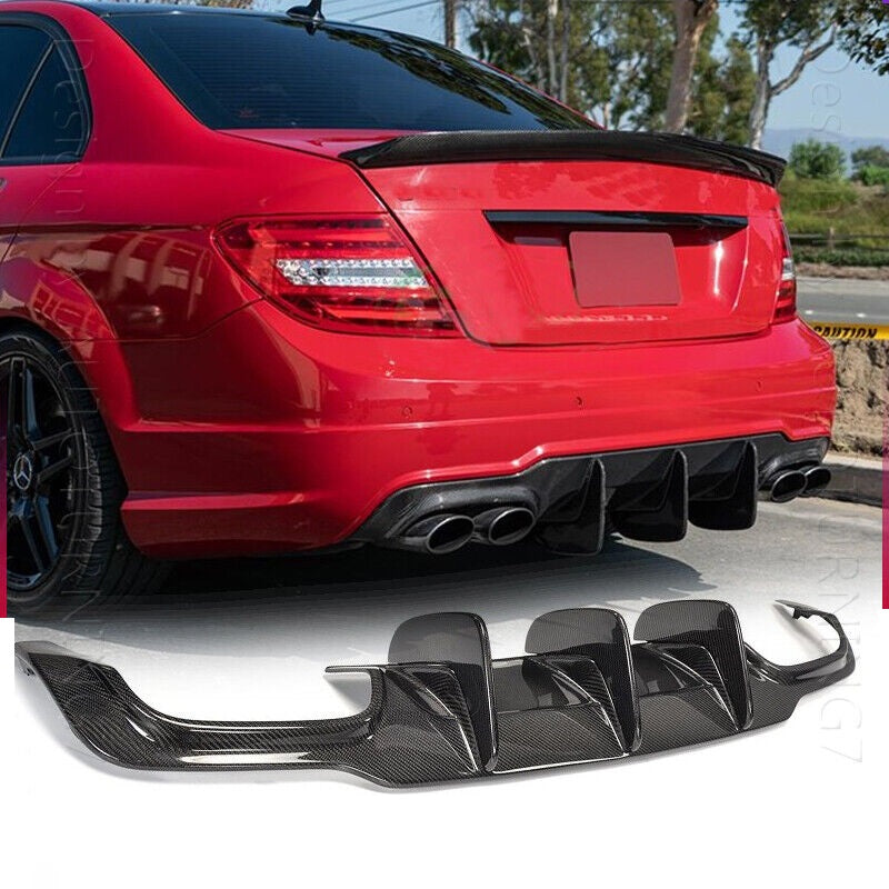 MERC W204 C-CLASS C63 FACELIFT V-STYLE CARBON FIBRE DIFFUSER
