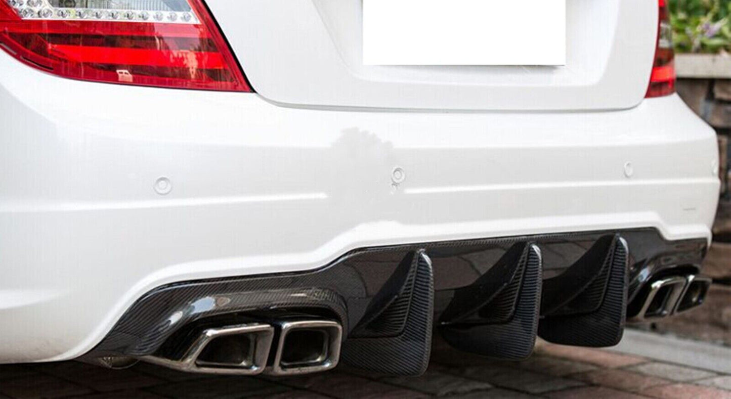 MERC W204 C-CLASS C63 FACELIFT V-STYLE CARBON FIBRE DIFFUSER