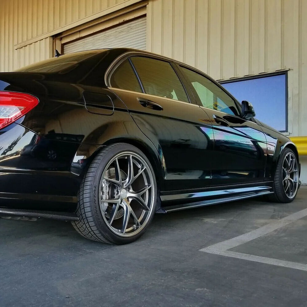 MERC W204 C63 RZ STYLE CARBON FIBRE SIDE SKIRT EXTENSIONS