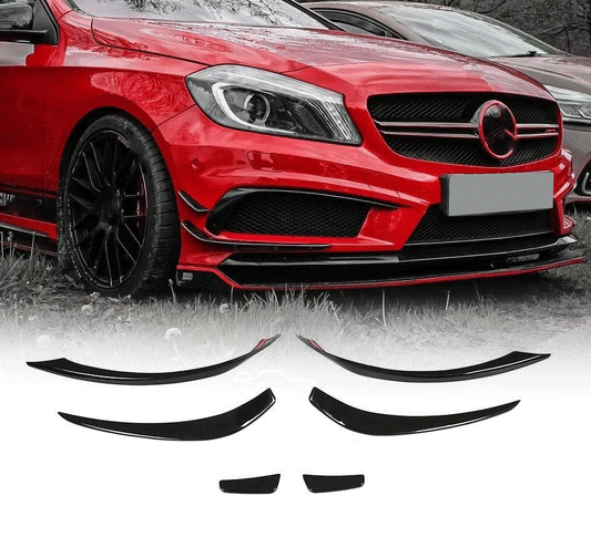 MERC W176 A-CLASS AERO STYLE GLOSS BLACK BUMPER CANARDS