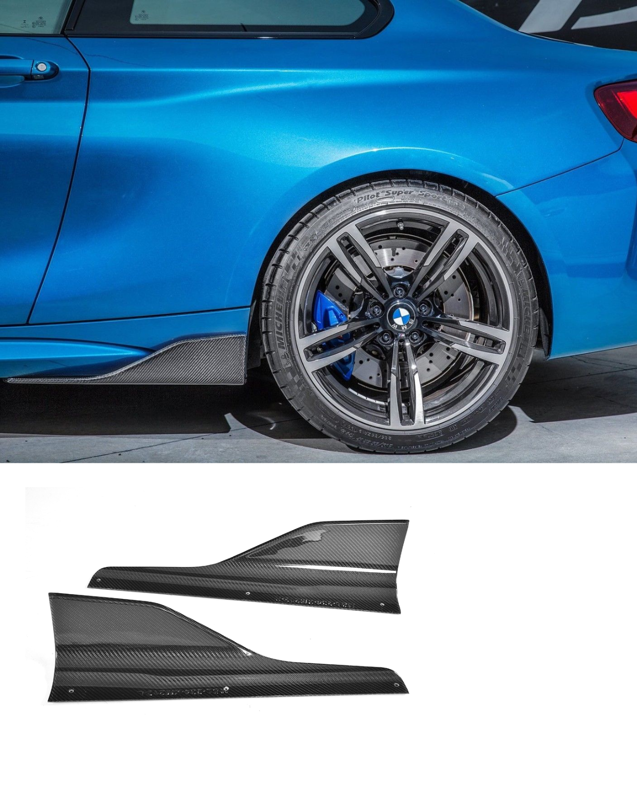 F87 M2 CARBON FIBRE SIDE SKIRT SPLITTERS – Karbon Auto