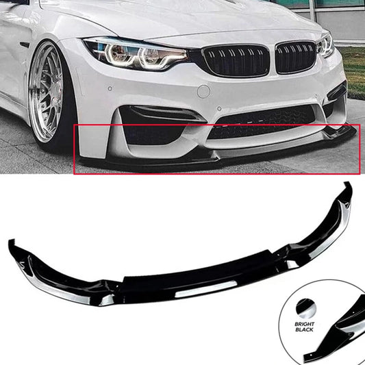 F80 M3 / F82 M4 V-STYLE GLOSS BLACK FRONT LIP