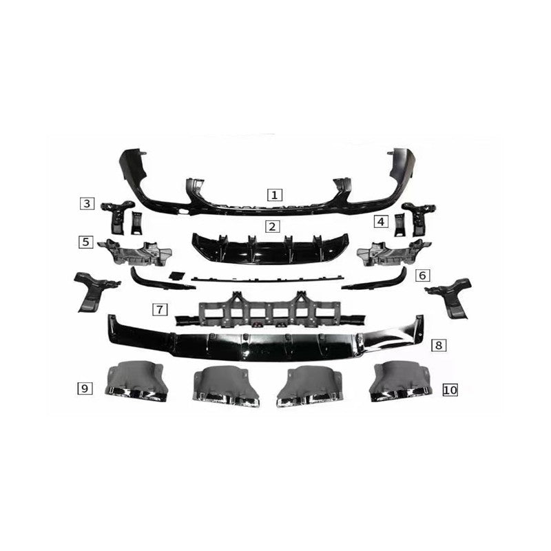 X253 20+ GLC63 REAR DIFFUSER WITH TAILPIPE