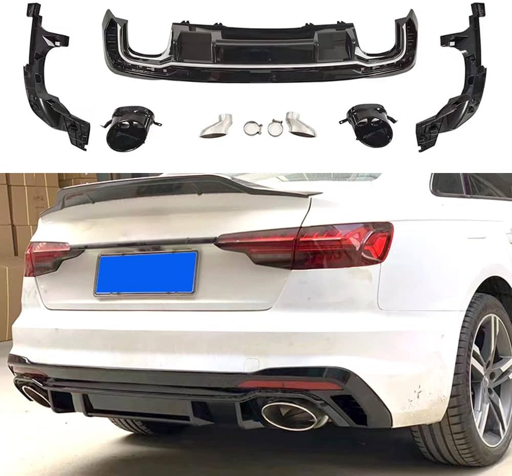 07 A4 Rear Window Diffuser AUDI A4 B9 RS4 STYLE DIFFUSER WITH TIPS – Karbon Auto