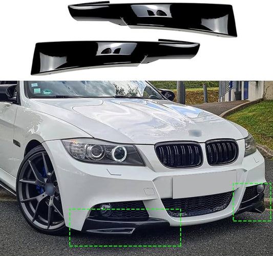 E90 FACELIFT M PERFORMANCE STYLE GLOSS BLACK SPLITTERS