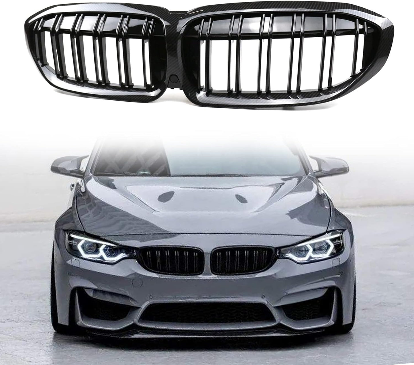 F80 M3 / F82 M4 CARBON FIBRE DUAL SLAT KIDNEY GRILLES