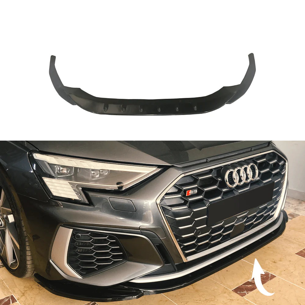 AUDI A3/ S3/ RS3 8Y MAXTON STYLE GLOSS BLACK FRONT SPOILER