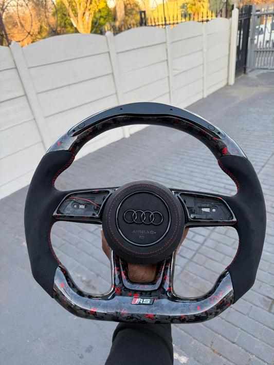 Audi 8Y RS3 LED STEERING WHEEL FORGED CARBON