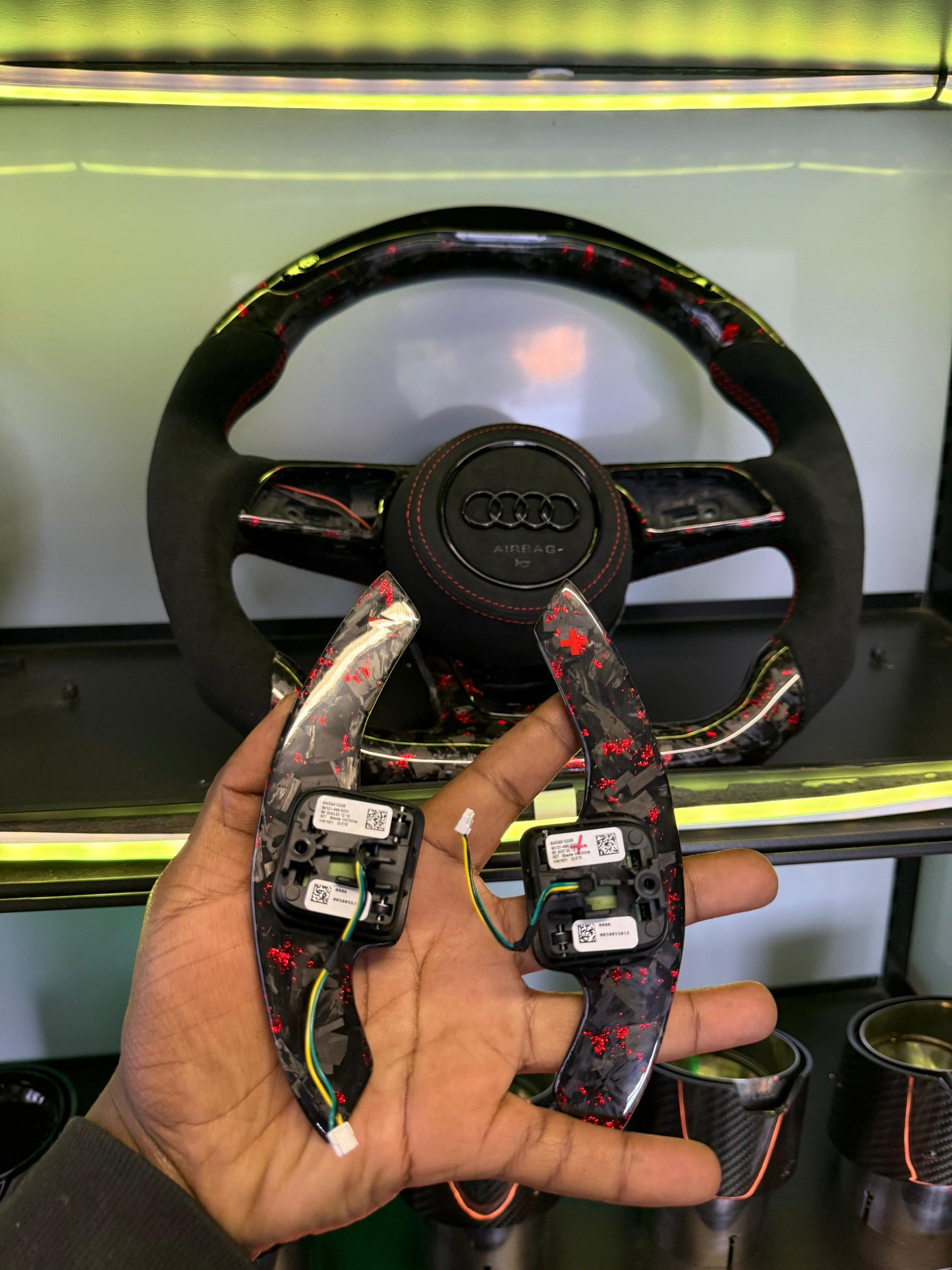 Audi 8Y RS3 LED STEERING WHEEL FORGED CARBON