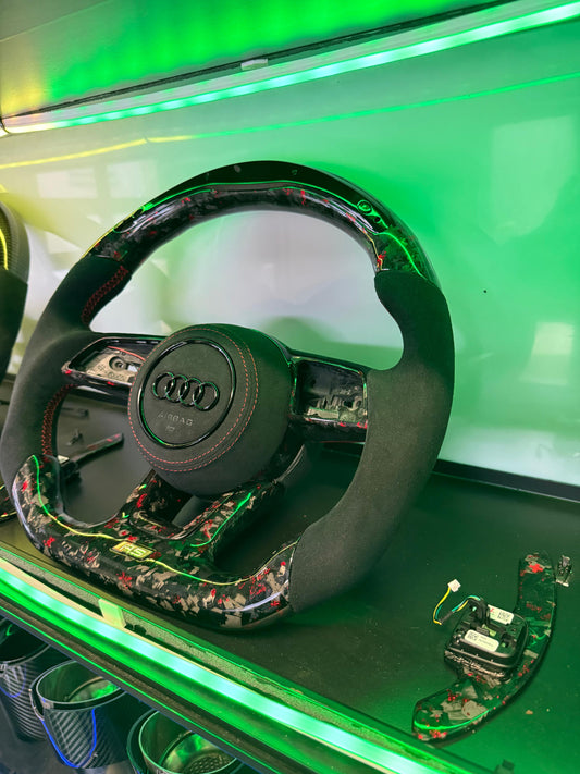 Audi 8Y RS3 LED STEERING WHEEL FORGED CARBON