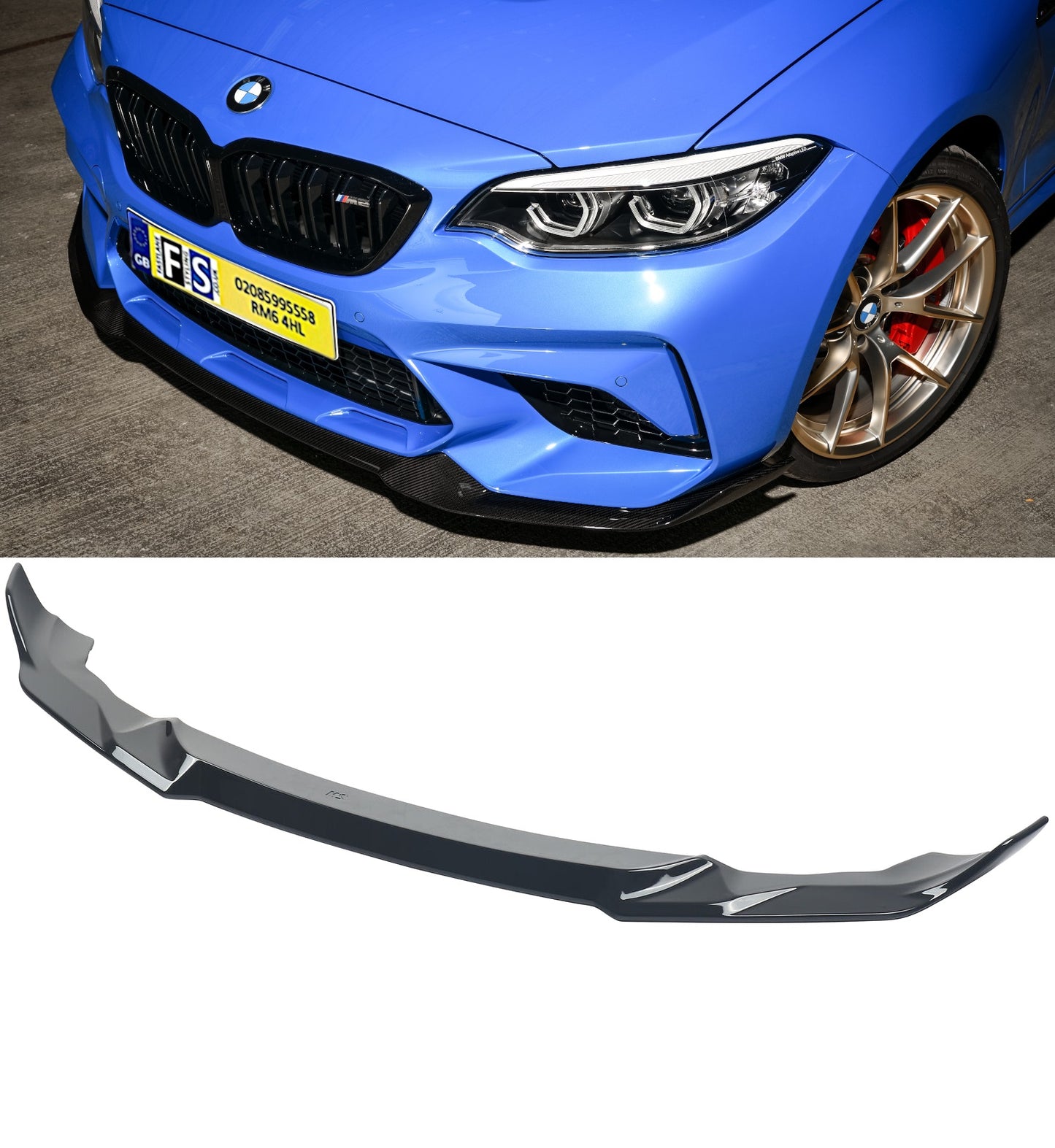 F87 M2 COMPETITION CS STYLE GLOSS BLACK FRONT LIP