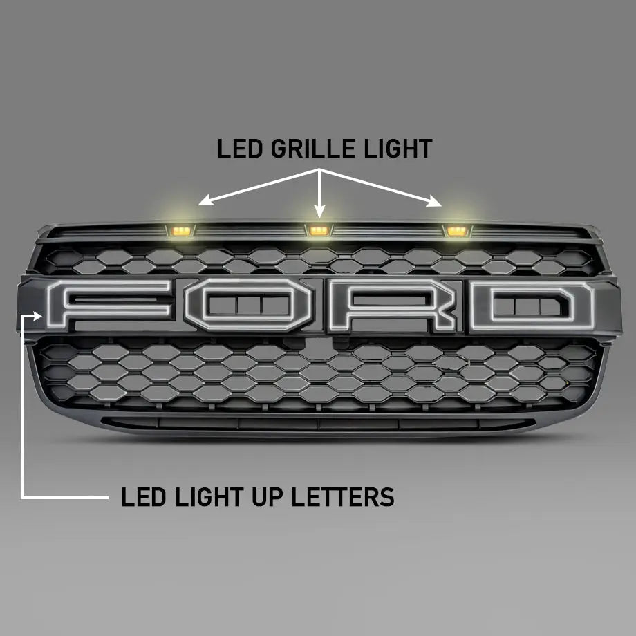 Led Grille Ranger FORD RANGER NEXT GEN BASE MODEL / XL LED UPGRADE GRILLE – Karbon Auto