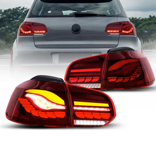 GOLF 6 CS STYLE OLED SEQUENTIAL SMOKED RED TAILLIGHTS