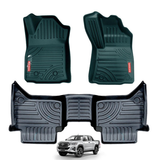 TOYOTA HILUX (15-22) Double-Cab Moulded TPE Rubber Mats