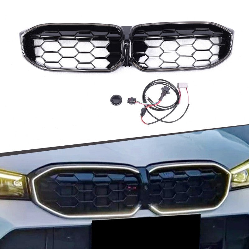G20 LCI FRONT LED GRILLE BMW 3 SERIES SINGLE LINE GRILLE WITH LED LIGHT