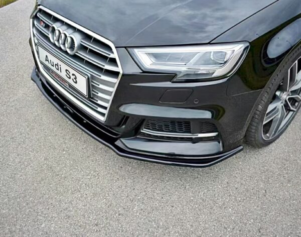 AUDI A3 / S3 8V.2 MAXTON STYLE GLOSS BLACK FRONT LIP