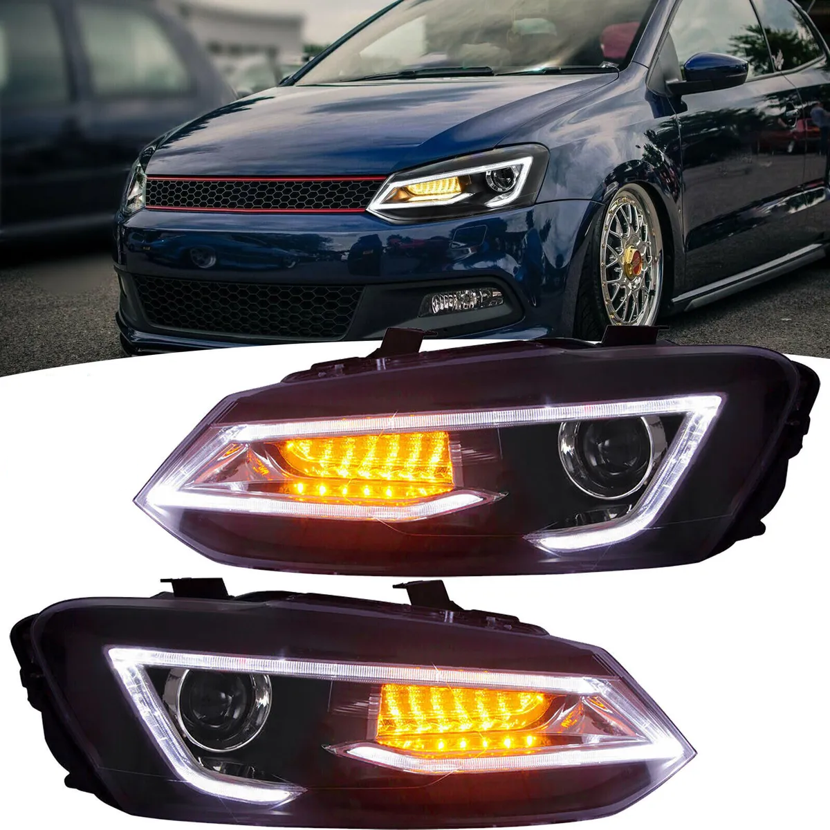 POLO 6 LED PROJECTOR AUDI A3 STYLE HEADLIGHT