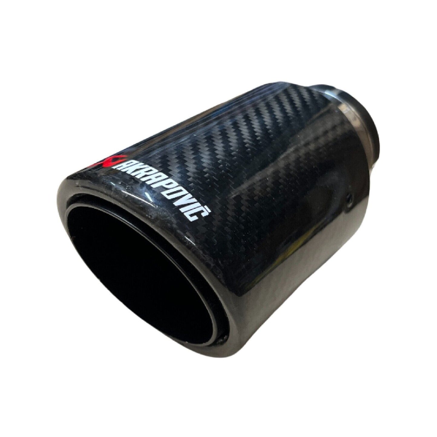 AKRAPOVIC STYLE BLACK CARBON FIBRE SINGLE EXHAUST TIP