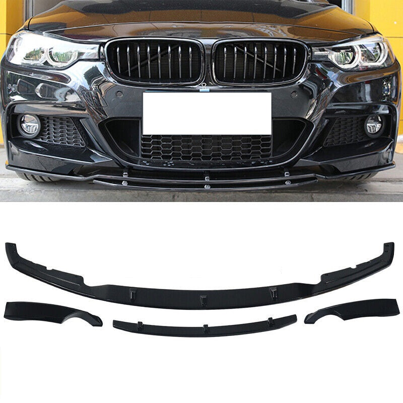 F30 3-SERIES 3D-STYLE GLOSS BLACK 4PCS FRONT LIP