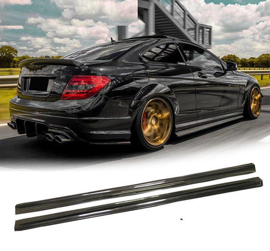 MERC W204 C63 RZ STYLE CARBON FIBRE SIDE SKIRT EXTENSIONS