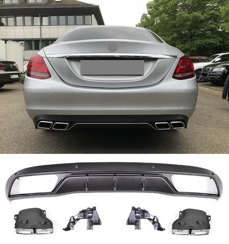 MERC W205 C-CLASS NON-AMG SEDAN C63 STYLE DIFFUSER